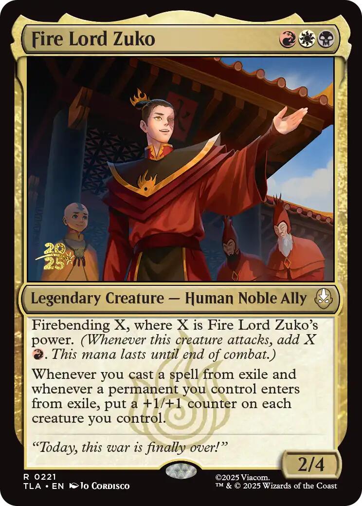 Fire Lord Zuko [Avatar: The Last Airbender Prerelease Cards] | Magic Magpie