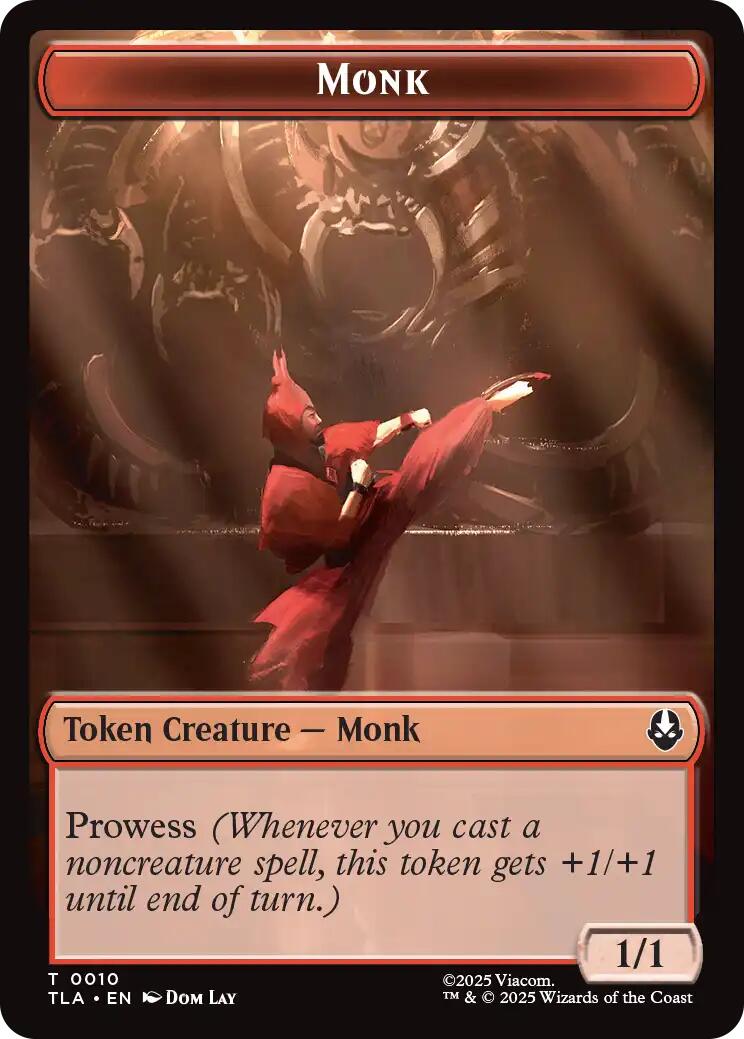 Monk // Food (0021) Double-Sided Token [Avatar: The Last Airbender Tokens] | Magic Magpie