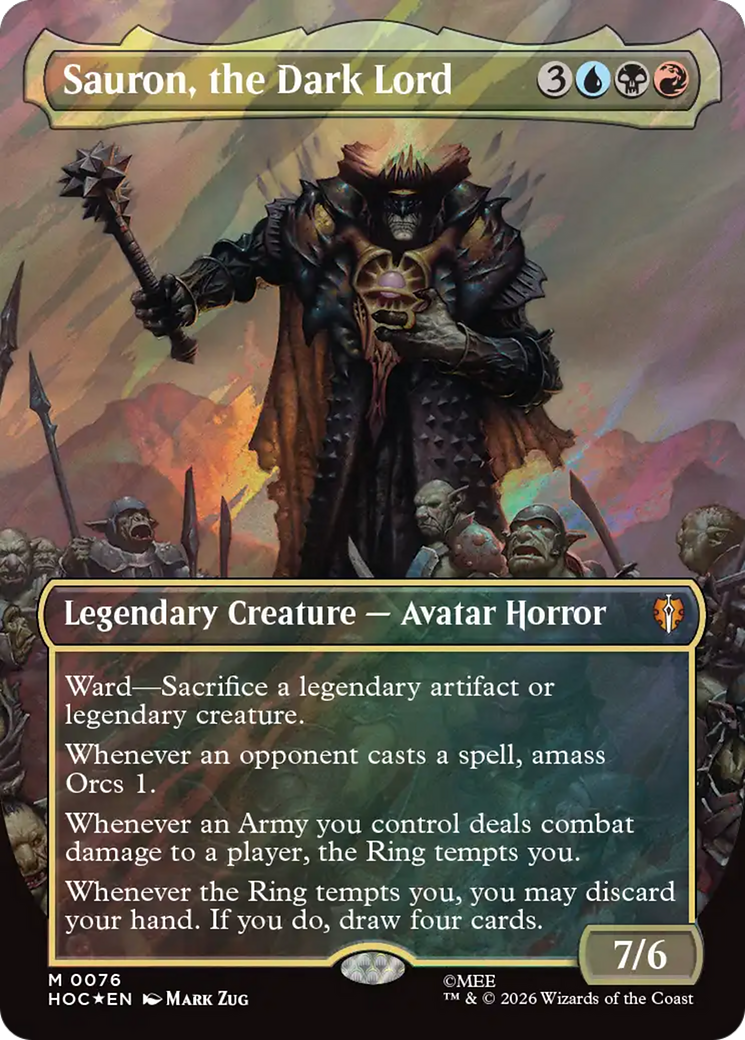Sauron, the Dark Lord (Borderless) (Surge Foil) [The Hobbit] | Magic Magpie