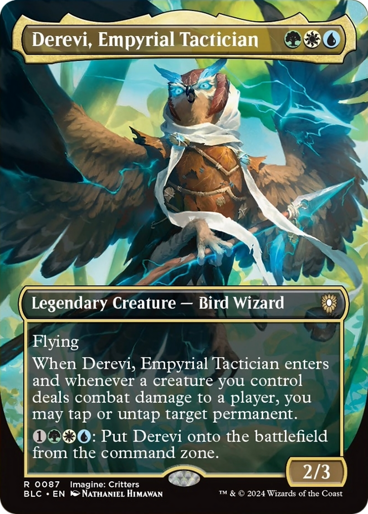 Derevi, Empyrial Tactician (Borderless) [Bloomburrow Commander] | Magic Magpie