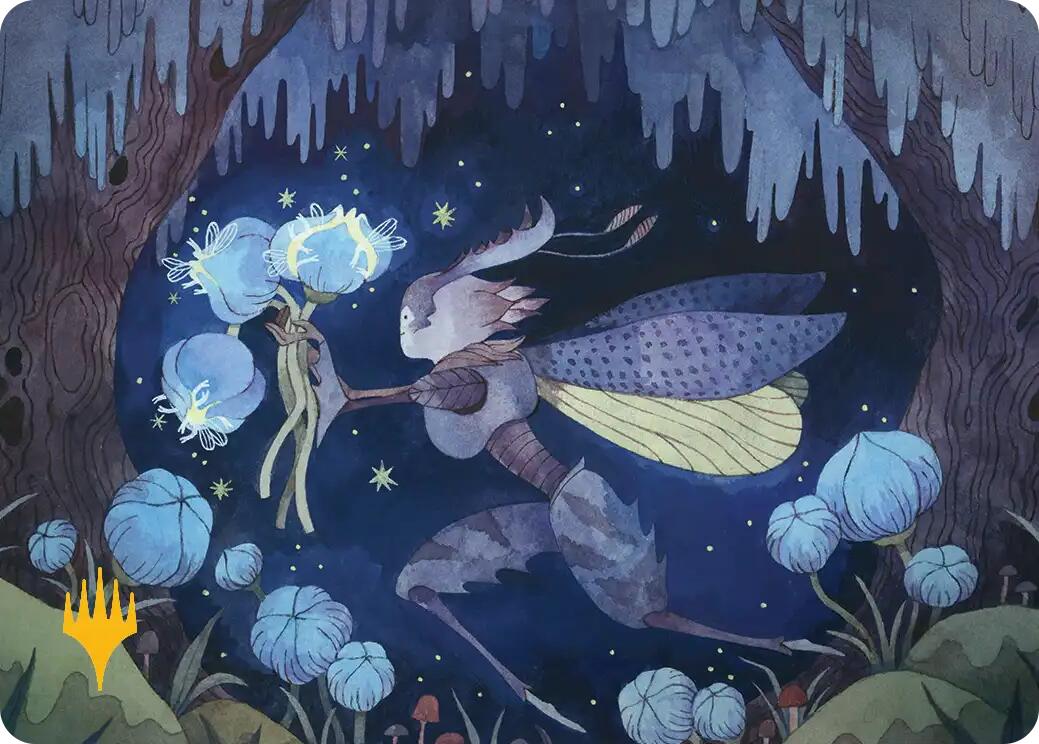 Bitterbloom Bearer Art Card (Gold-Stamped Planeswalker Symbol) [Lorwyn Eclipsed Art Series] | Magic Magpie