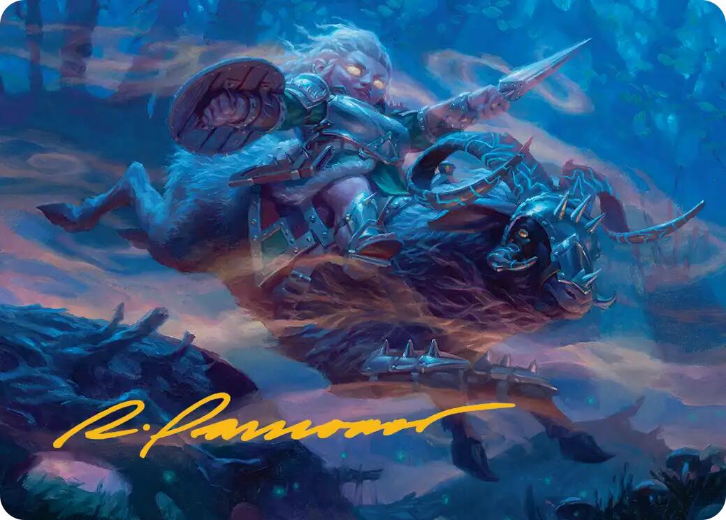 Bristlebane Outrider Art Card (Gold-Stamped Signature) [Lorwyn Eclipsed Art Series] | Magic Magpie