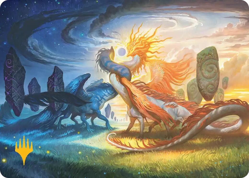 Celestial Reunion Art Card (19/54) (Gold-Stamped Planeswalker Symbol) [Lorwyn Eclipsed Art Series] | Magic Magpie