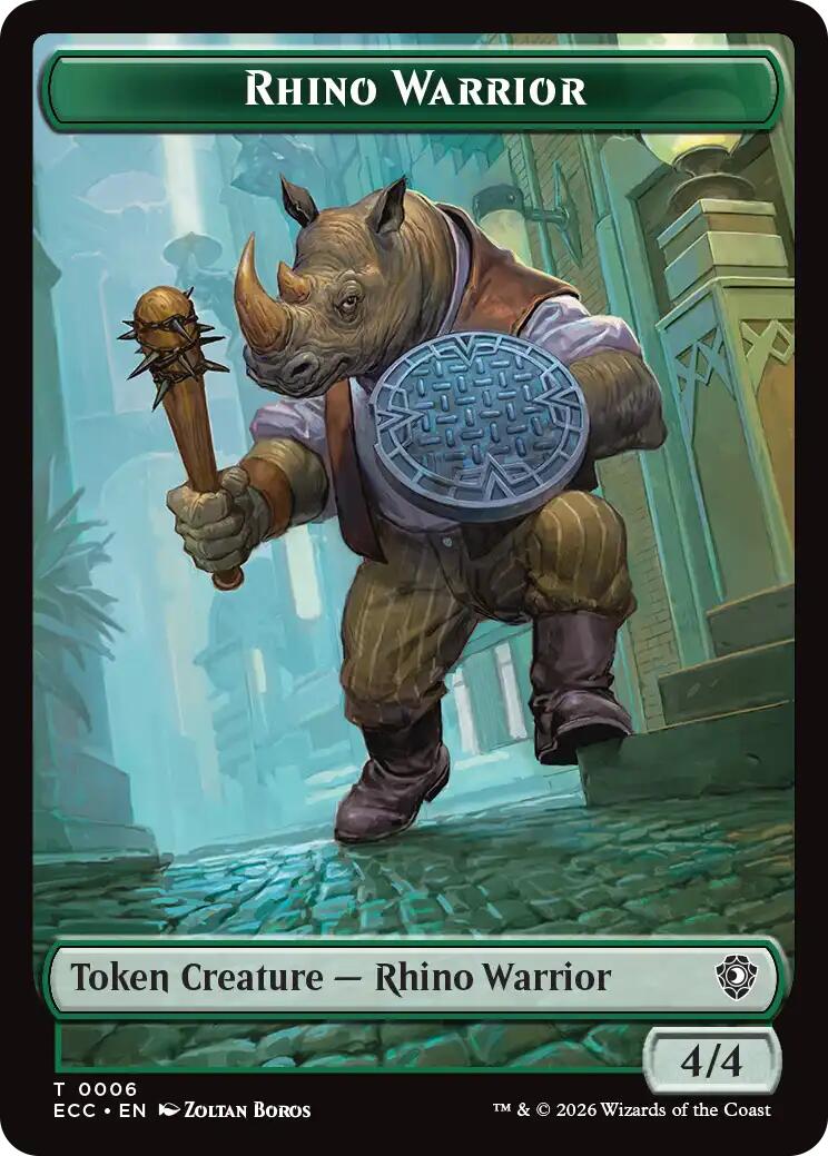 Rhino Warrior // Elemental (0010) Double-Sided Token [Lorwyn Eclipsed Tokens] | Magic Magpie