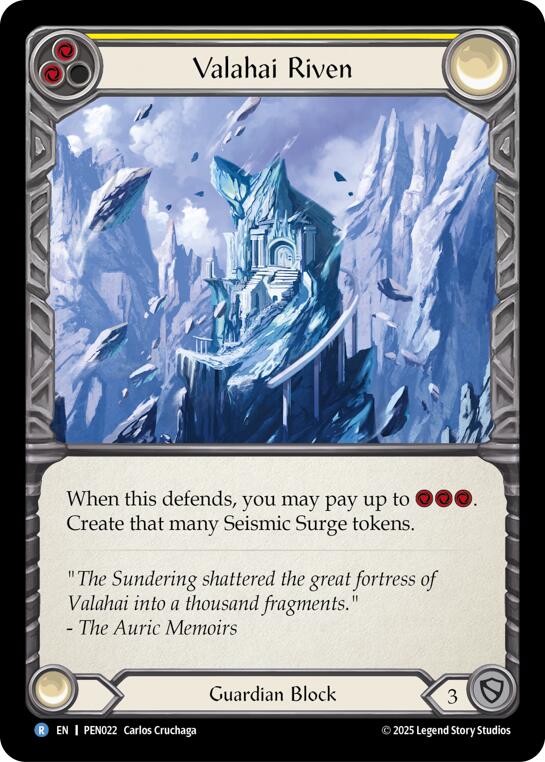 Valahai Riven (Yellow) (Rainbow Foil) [PEN022] (Compendium of Rathe)  Rainbow Foil | Magic Magpie
