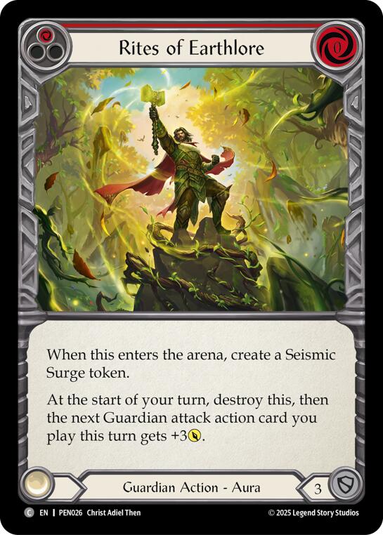 Rites Of Earthlore (Red) (Rainbow Foil) [PEN026] (Compendium of Rathe)  Rainbow Foil | Magic Magpie