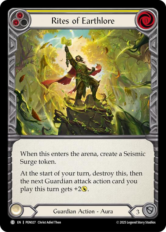 Rites Of Earthlore (Yellow) (Rainbow Foil) [PEN027] (Compendium of Rathe)  Rainbow Foil | Magic Magpie