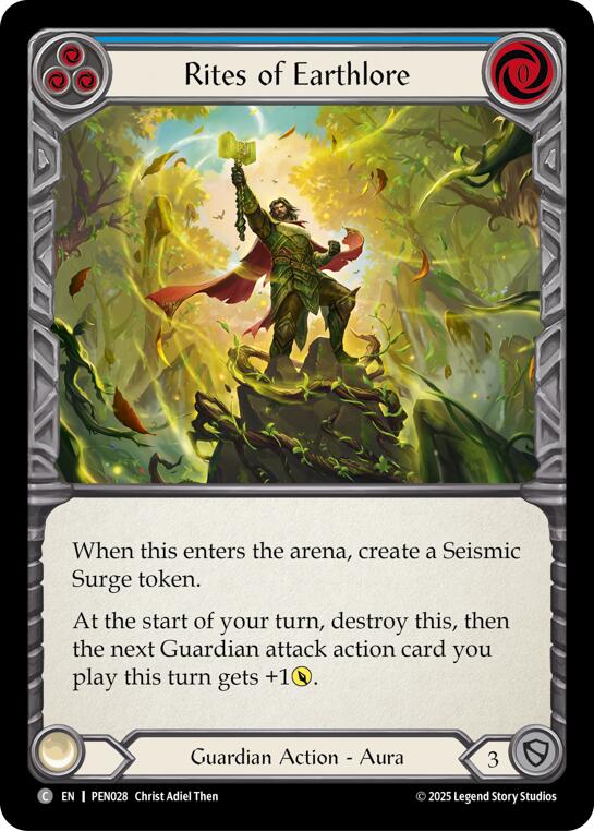 Rites Of Earthlore (Blue) (Rainbow Foil) [PEN028] (Compendium of Rathe)  Rainbow Foil | Magic Magpie