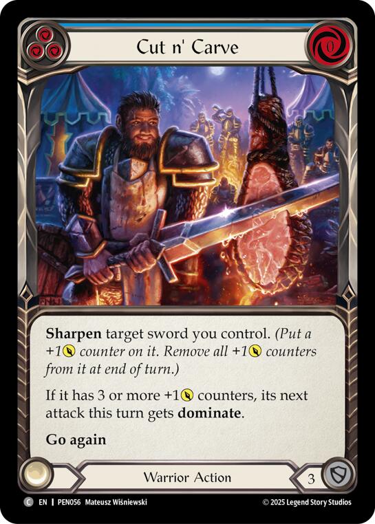 Cut N Carve (Blue) (Rainbow Foil) [PEN056] (Compendium of Rathe)  Rainbow Foil | Magic Magpie