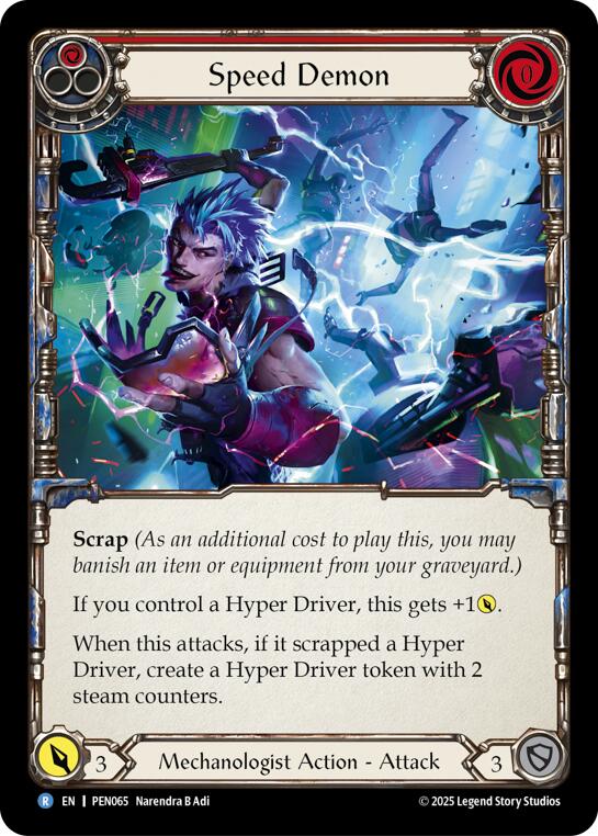 Speed Demon (Red) (Rainbow Foil) [PEN065] (Compendium of Rathe)  Rainbow Foil | Magic Magpie