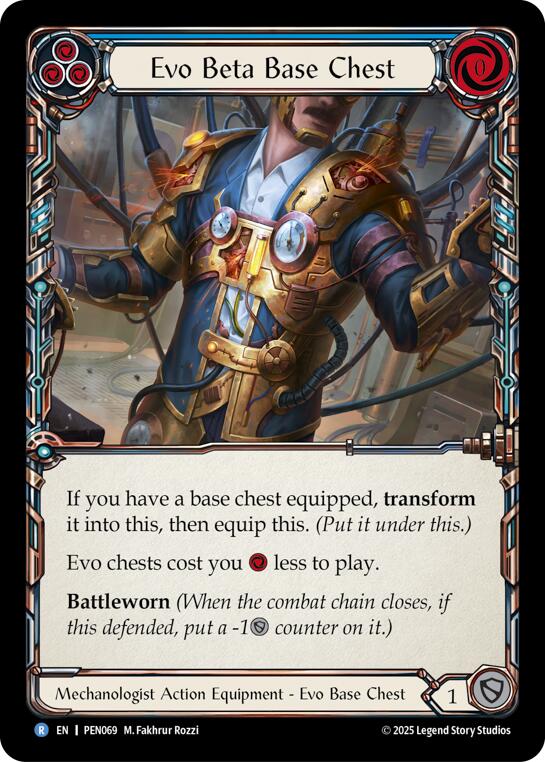 Evo Beta Base Chest (Blue) (Cold Foil) [PEN069] (Compendium of Rathe)  Cold Foil | Magic Magpie