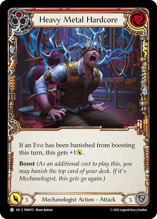 Heavy Metal Hardcore (Red) (Rainbow Foil) [PEN072] (Compendium of Rathe)  Rainbow Foil | Magic Magpie