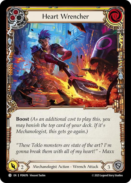 Heart Wrencher (Yellow) (Rainbow Foil) [PEN076] (Compendium of Rathe)  Rainbow Foil | Magic Magpie