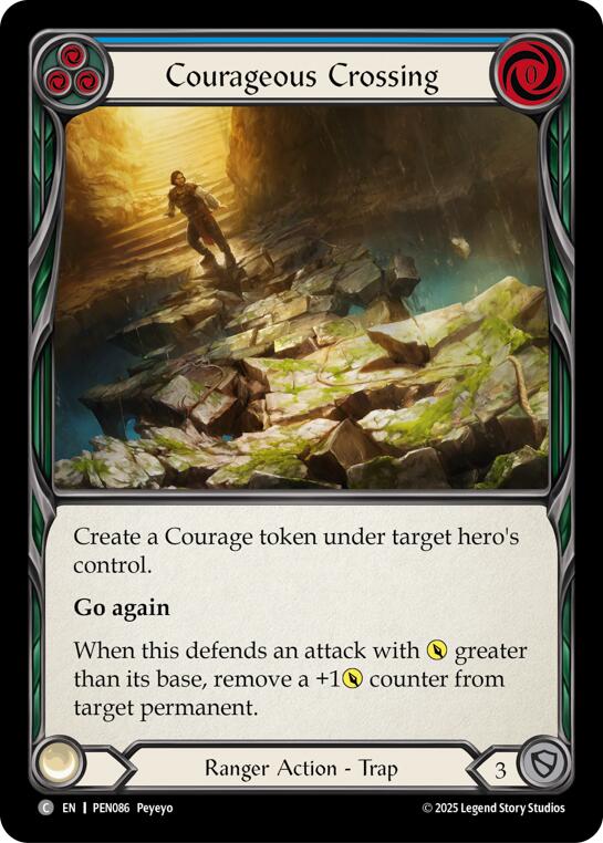 Courageous Crossing (Blue) (Rainbow Foil) [PEN086] (Compendium of Rathe)  Rainbow Foil | Magic Magpie