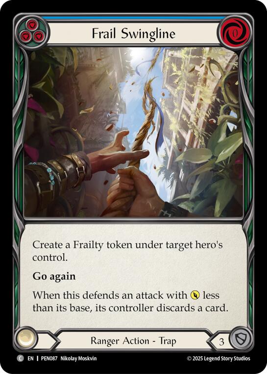 Frail Swingline (Blue) (Rainbow Foil) [PEN087] (Compendium of Rathe)  Rainbow Foil | Magic Magpie