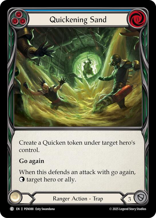 Quickening Sand (Blue) (Rainbow Foil) [PEN088] (Compendium of Rathe)  Rainbow Foil | Magic Magpie