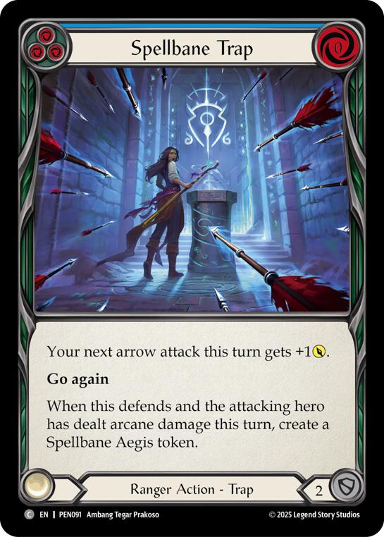 Spellbane Trap (Blue) (Rainbow Foil) [PEN091] (Compendium of Rathe)  Rainbow Foil | Magic Magpie