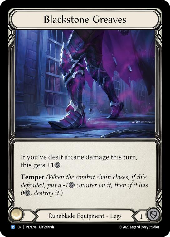 Blackstone Greaves [PEN096] (Compendium of Rathe)  Cold Foil | Magic Magpie