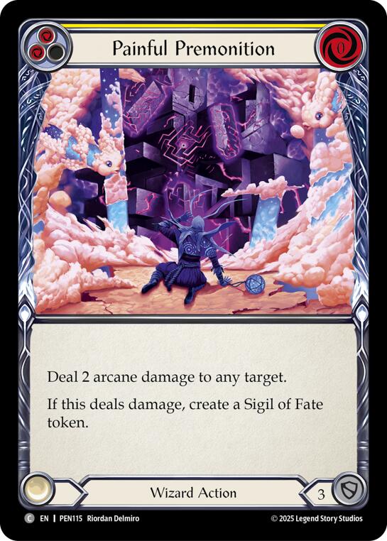 Painful Premonition (Yellow) (Rainbow Foil) [PEN115] (Compendium of Rathe)  Rainbow Foil | Magic Magpie