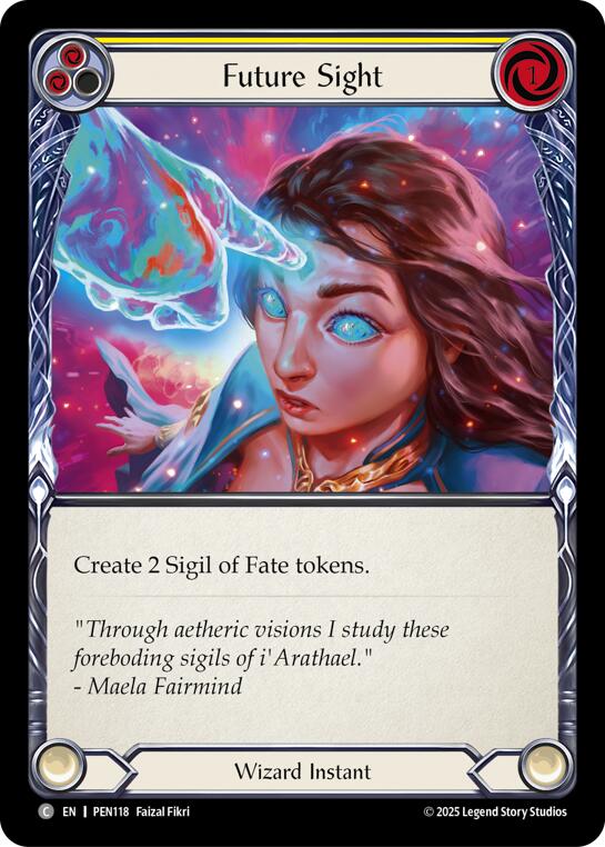 Future Sight (Yellow) (Rainbow Foil) [PEN118] (Compendium of Rathe)  Rainbow Foil | Magic Magpie