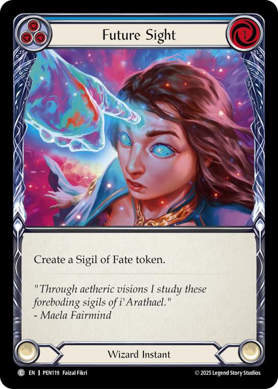 Future Sight (Blue) (Rainbow Foil) [PEN119] (Compendium of Rathe)  Rainbow Foil | Magic Magpie