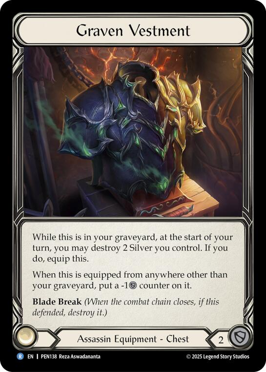 Graven Vestment [PEN138] (Compendium of Rathe)  Cold Foil | Magic Magpie