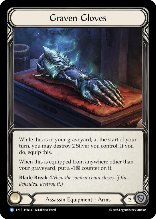 Graven Gloves [PEN139] (Compendium of Rathe)  Cold Foil | Magic Magpie