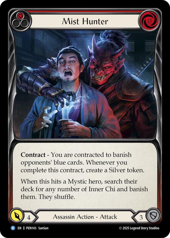 Mist Hunter (Red) (Rainbow Foil) [PEN143] (Compendium of Rathe)  Rainbow Foil | Magic Magpie