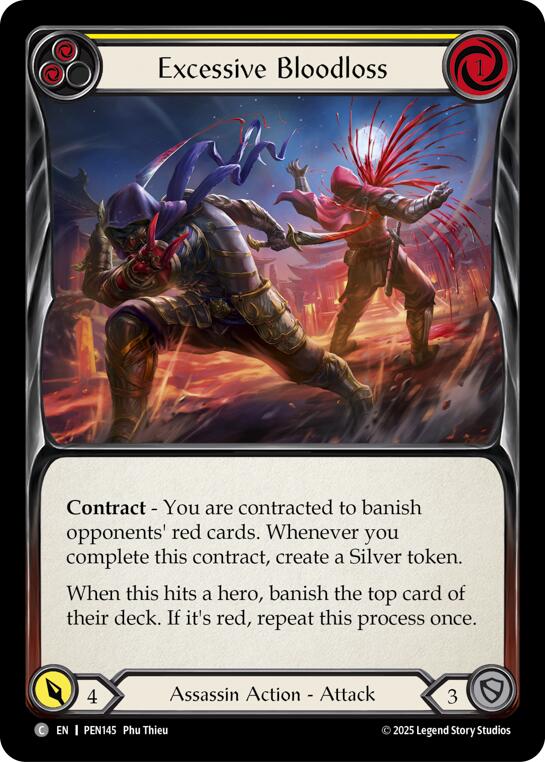 Excessive Bloodloss (Yellow) (Rainbow Foil) [PEN145] (Compendium of Rathe)  Rainbow Foil | Magic Magpie