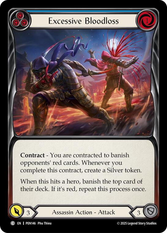 Excessive Bloodloss (Blue) (Rainbow Foil) [PEN146] (Compendium of Rathe)  Rainbow Foil | Magic Magpie