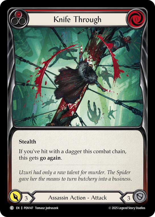 Knife Through (Red) (Rainbow Foil) [PEN147] (Compendium of Rathe)  Rainbow Foil | Magic Magpie