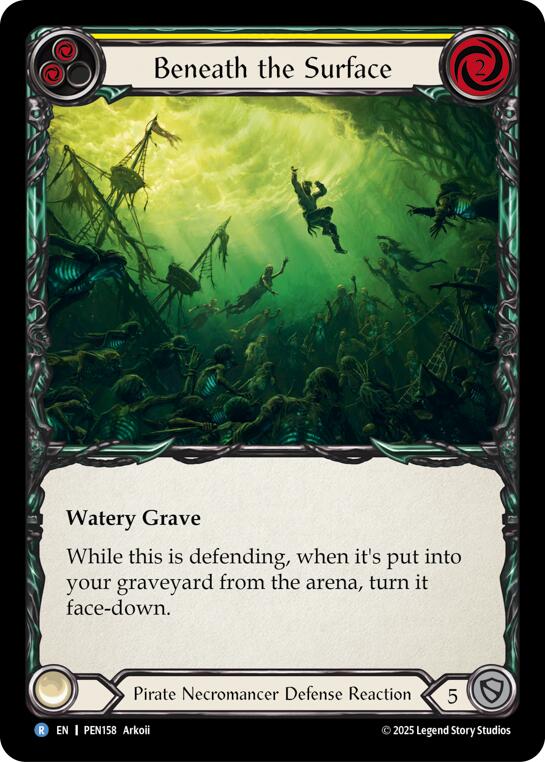 Beneath The Surface (Yellow) (Rainbow Foil) [PEN158] (Compendium of Rathe)  Rainbow Foil | Magic Magpie