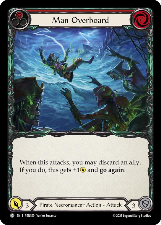 Man Overboard (Red) (Rainbow Foil) [PEN159] (Compendium of Rathe)  Rainbow Foil | Magic Magpie