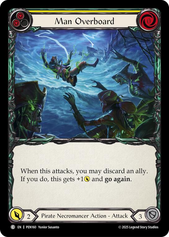 Man Overboard (Yellow) (Rainbow Foil) [PEN160] (Compendium of Rathe)  Rainbow Foil | Magic Magpie