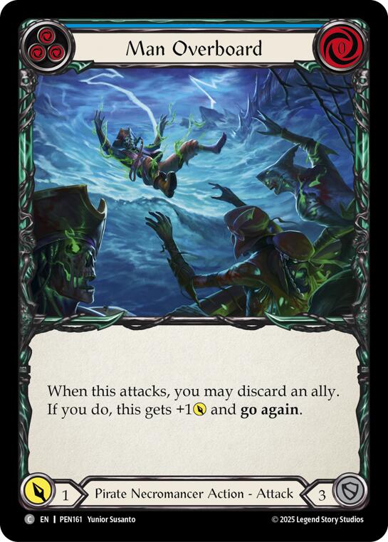 Man Overboard (Blue) (Rainbow Foil) [PEN161] (Compendium of Rathe)  Rainbow Foil | Magic Magpie