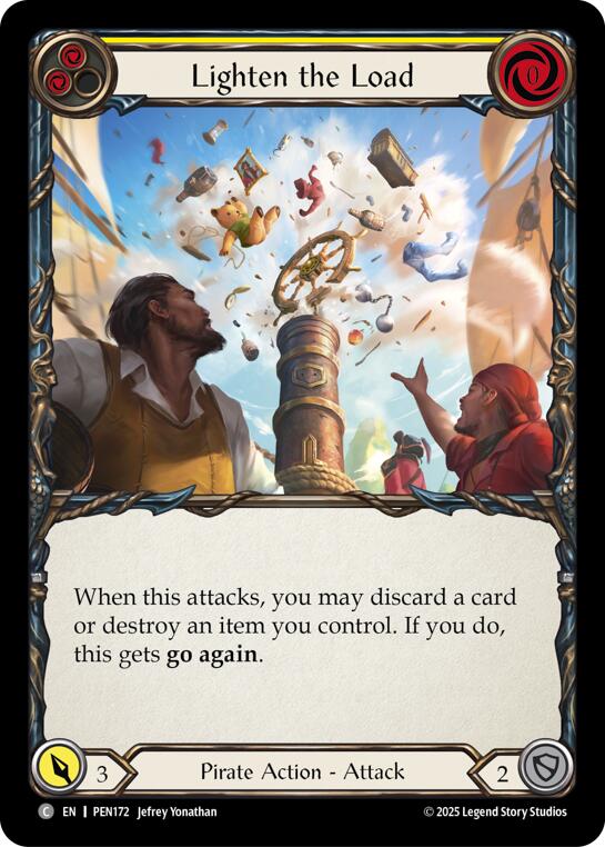 Lighten The Load (Yellow) (Rainbow Foil) [PEN172] (Compendium of Rathe)  Rainbow Foil | Magic Magpie