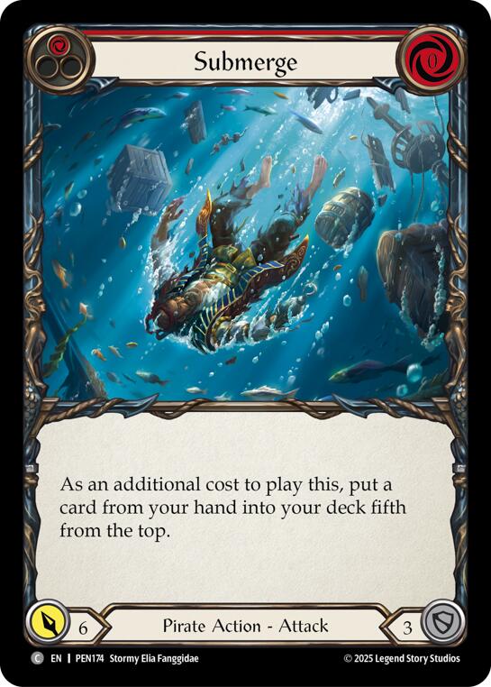 Submerge (Red) (Rainbow Foil) [PEN174] (Compendium of Rathe)  Rainbow Foil | Magic Magpie