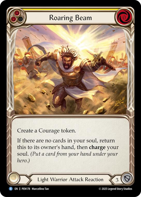 Roaring Beam (Yellow) (Rainbow Foil) [PEN178] (Compendium of Rathe)  Rainbow Foil | Magic Magpie