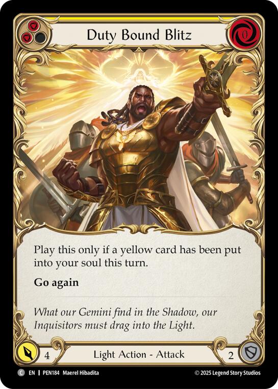 Duty Bound Blitz (Yellow) (Regular) [PEN184] (Compendium of Rathe) | Magic Magpie