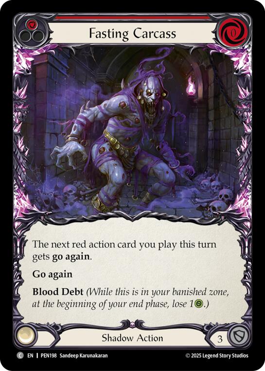 Fasting Carcass (Red) (Rainbow Foil) [PEN198] (Compendium of Rathe)  Rainbow Foil | Magic Magpie
