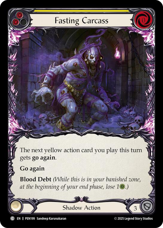 Fasting Carcass (Yellow) (Rainbow Foil) [PEN199] (Compendium of Rathe)  Rainbow Foil | Magic Magpie