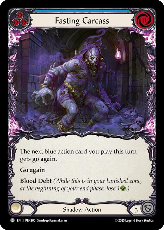 Fasting Carcass (Blue) (Rainbow Foil) [PEN200] (Compendium of Rathe)  Rainbow Foil | Magic Magpie