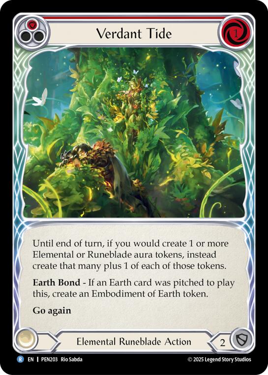 Verdant Tide (Red) (Rainbow Foil) [PEN203] (Compendium of Rathe)  Rainbow Foil | Magic Magpie