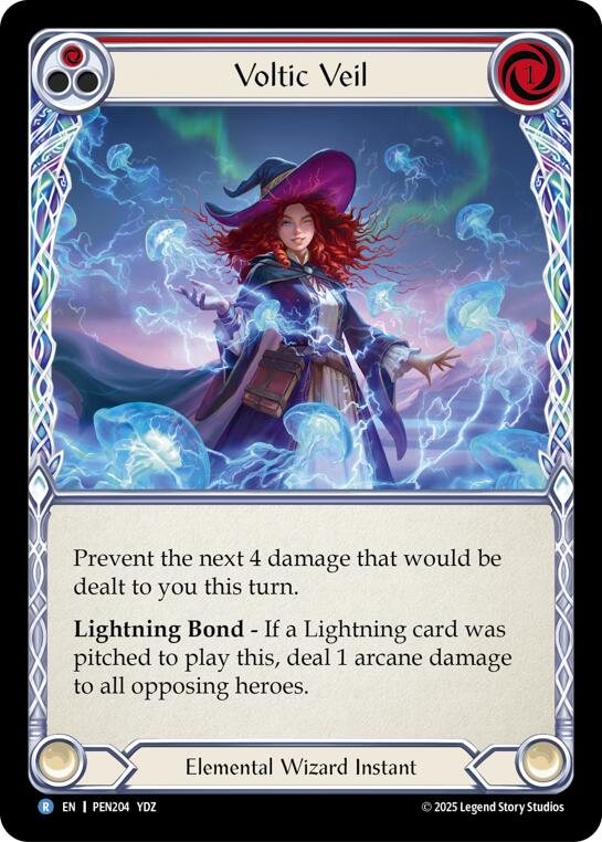 Voltic Veil (Red) (Rainbow Foil) [PEN204] (Compendium of Rathe)  Rainbow Foil | Magic Magpie