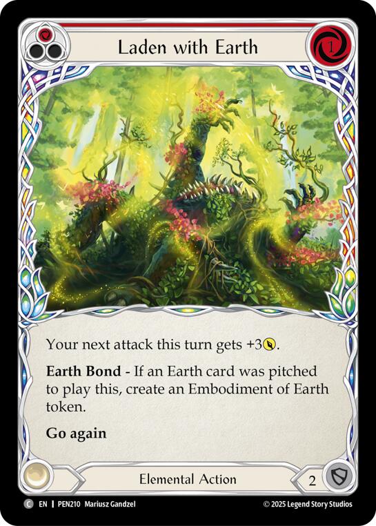 Laden With Earth (Red) (Rainbow Foil) [PEN210] (Compendium of Rathe)  Rainbow Foil | Magic Magpie