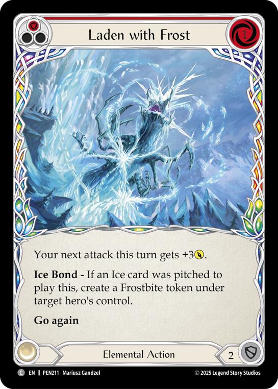 Laden With Frost (Red) (Rainbow Foil) [PEN211] (Compendium of Rathe)  Rainbow Foil | Magic Magpie