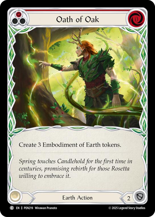 Oath Of Oak (Red) (Rainbow Foil) [PEN219] (Compendium of Rathe)  Rainbow Foil | Magic Magpie