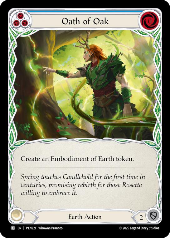 Oath Of Oak (Blue) (Rainbow Foil) [PEN221] (Compendium of Rathe)  Rainbow Foil | Magic Magpie