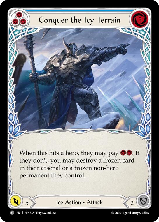 Conquer The Icy Terrain (Blue) (Rainbow Foil) [PEN233] (Compendium of Rathe)  Rainbow Foil | Magic Magpie