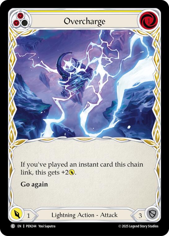Overcharge (Yellow) (Rainbow Foil) [PEN244] (Compendium of Rathe)  Rainbow Foil | Magic Magpie